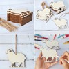 Sheep Wooden Lamb Wood Unfinished Ornaments with Twines Wall Art