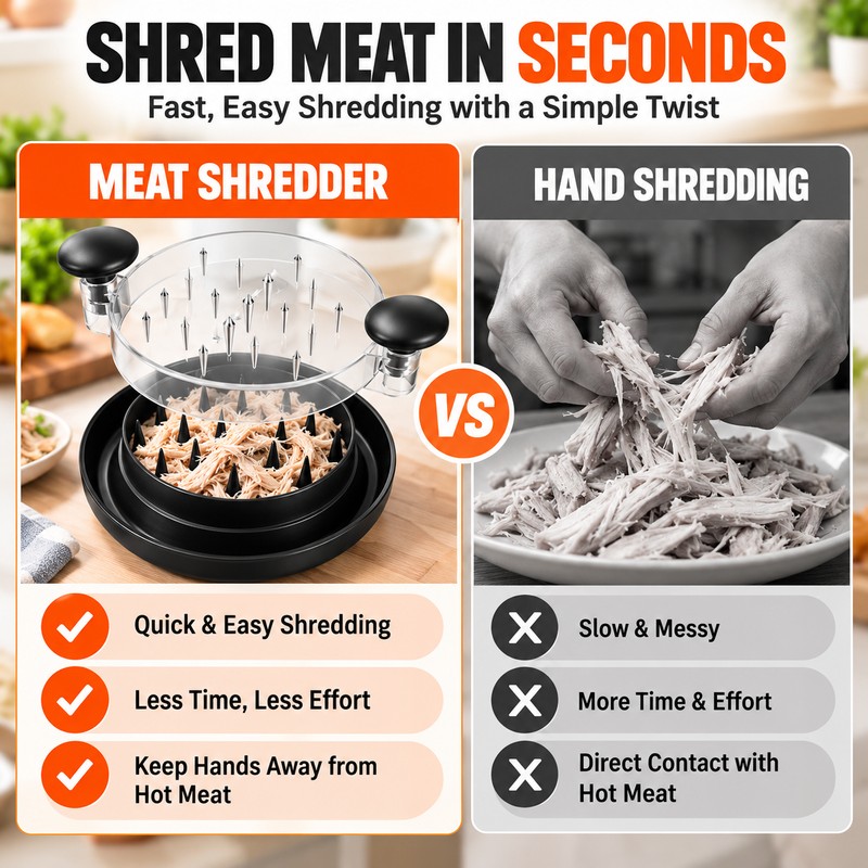 Chicken Shredder for Meal Prep – Rotating Meat Shredder with