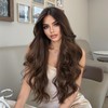YOUGRACE Brown Wigs for Women Long Middle Part Glueless Natural