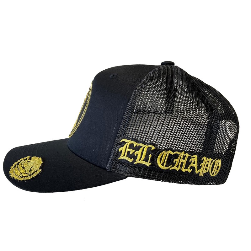 Sonora El Chapo Guzmán 4 Logos hat Black mesh