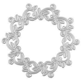 Cutting Template, Wreath, Diameter 10.3 cm, Suitable for Standard Die Cutting Machines, Stencil for Designing Card Toppers, Pendants, Greeting Cards, Christmas, Advent, Winter, Decorative Wreath
