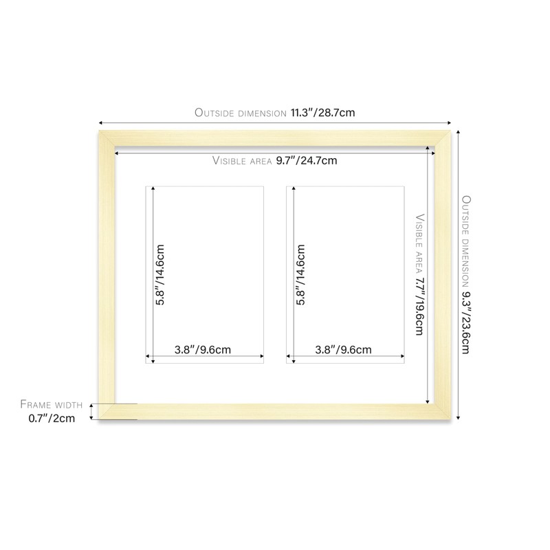 10x8 Inch 2 Opening Photo Collage Frame, Display Two 6x4