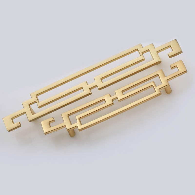 WJXFHTD 4PCS Art Decor Drawer Pulls, Chinese Hollow Gold Handle