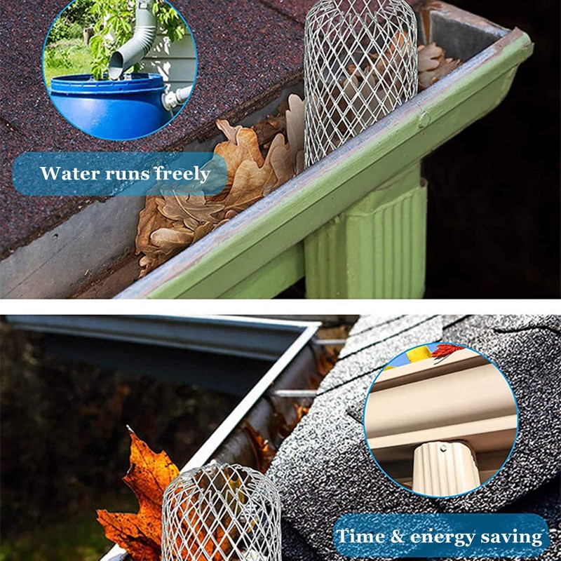 Lyellfe 12 Pack Gutter Strainer, 4 Inch Expandable Gutter Downspout