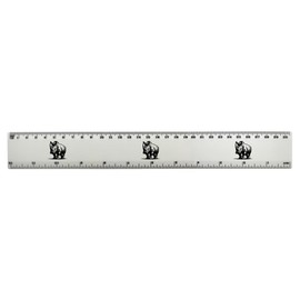 'Rhinoceros Standing' 30cm (12 Inch) White Plastic Ruler (RL00095368)
