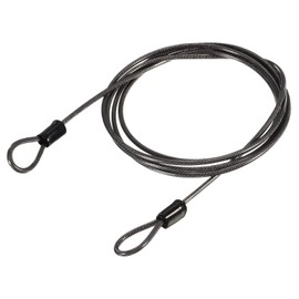 M METERXITY Security Cable - Plastic Coated Steel Locking Rope Apply to Outdoor/Bicycle/Travel (2.5mmx1.5m, Black)
