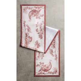 Maison d' Hermine Holy Jouy - Brown 100% Cotton Table Runner Farmhouse Tabletop Cover for Home Kitchen Dining Décor Parties Family Dinners Wedding Thanksgiving/Christmas (37cm x 180cm)