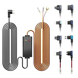 CIEVIE Multi-Size Hardwire Kit for Dashcam, Voltage Indicator for Dash Camera, USB C Power Port, 24H Parking Monitoring with Low Voltage Protection