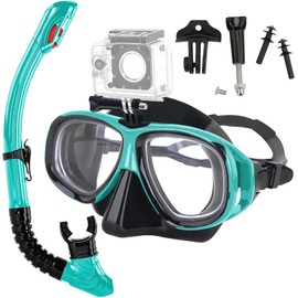 Nearsighted Snorkeling Gear for Adults Youth, Professional Shortsighted Full Dry Top Silicone Snorkel Set, Anti-Fog Diving Mask with Detachable Camera Mount for Scuba Diving, Spearfishing, Freediving