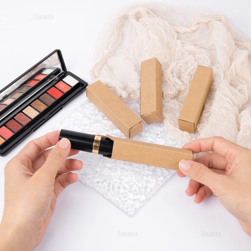 AUEAR, 50 Pack Kraft Paper Lipstick Boxes Empty Lip Gross