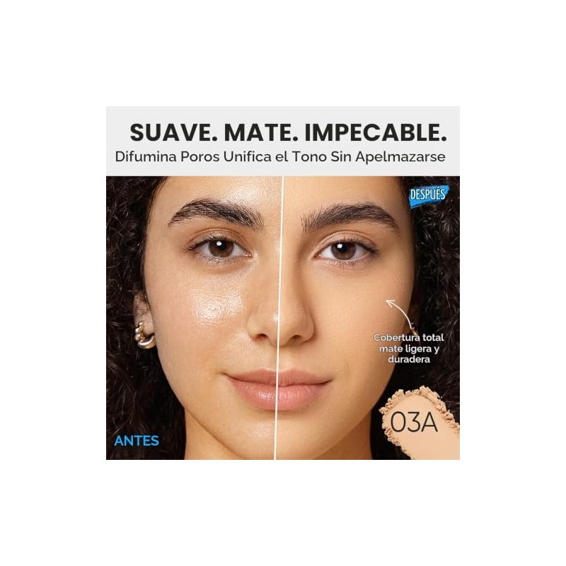 SKINTIFIC Base de Maquillaje en Polvo, Base en Polvo Compacta