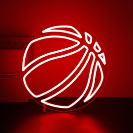 Gdbkabf Basketball Neon Sign, Neon Signs for Wall Decor Neon Red LED Signs Room Neon Light Up Signs Home Decor for Bedroom Club Party Bar Shop USB Operated