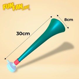 FUN FAN LINE - Pack x3 Plastic Trumpets/Vuvuzela stadium horn for soccer and sports events. Soccer fan trumpet. Noisy air horn for cheerleading and animation. (Wales)