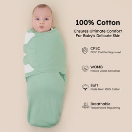 FILLEEP Baby Swaddle for Newborns - 100% Cotton 3 Pack Swaddle Sack for 0-3 Months, Baby Girl & Boy, Breathable Soft Preemie