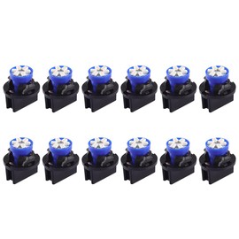 Paquete de 12 bombillas LED azules T10 194 168 con enchufe de bloqueo giratorio PC194 PC195 PC161 PC158 para instrumentos de tablero de instrumentos brillantes