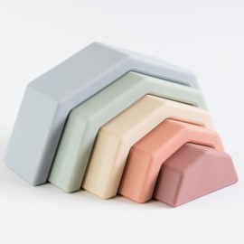 Babeehive Goods Stacking Cups | Building Fun and Learning for Little Ones | Pomotes Fine Motor Skills | Hand-Eye Coordination and Cognitive Development, Non-Toxic and BPA-Free (Rainbow)