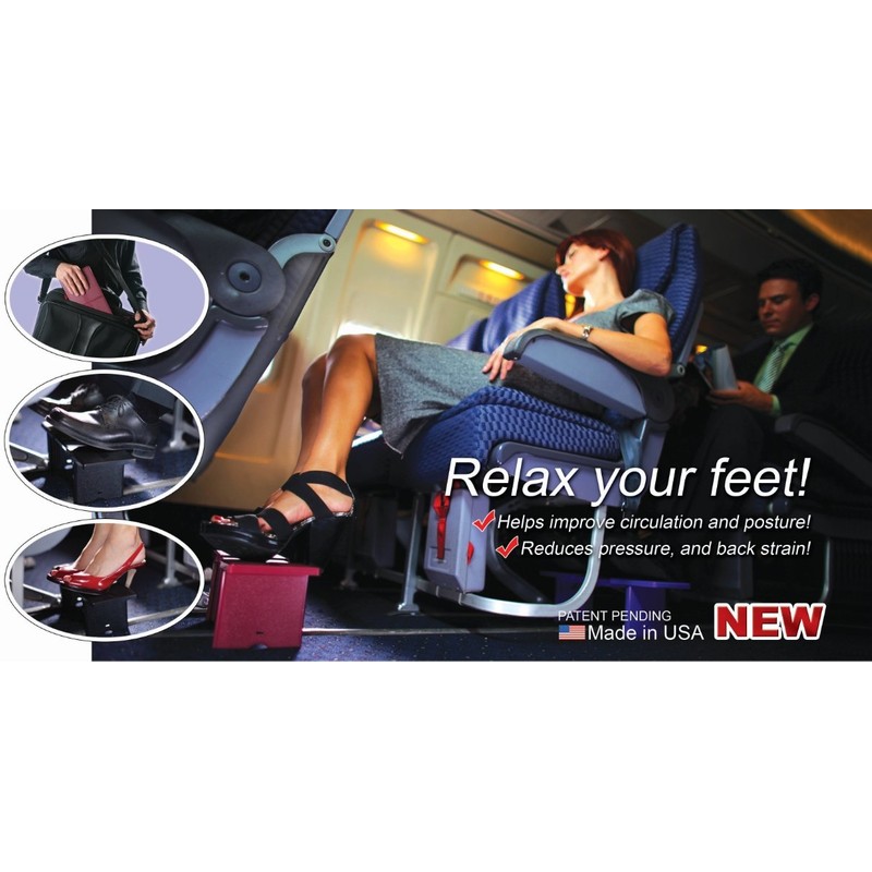 Portable Travel Footrest Black Made in USA