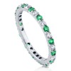 BERRICLE Sterling Silver Simulated Emerald Pave Set Round Cut Cubic
