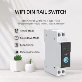 Sonew Sicherungsautomat 10a, Leitungsschutzschalter für die Hutschiene, Smart WIFI Switch Home Circuit Breakers, Handy-Fernbedienung 3 Timing-Modi für Haushaltsgeräte(10 A)