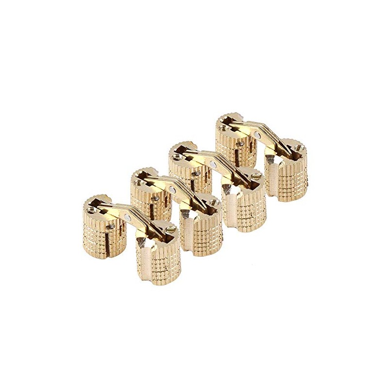 4Pcs Hidden Furniture Hinges Brass Concealed Hinges Barrel Hinge 0.31