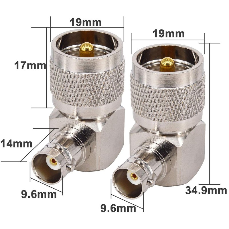 BOOBRIE RF Coaxial Connector UHF PL259 Male to BNC Female