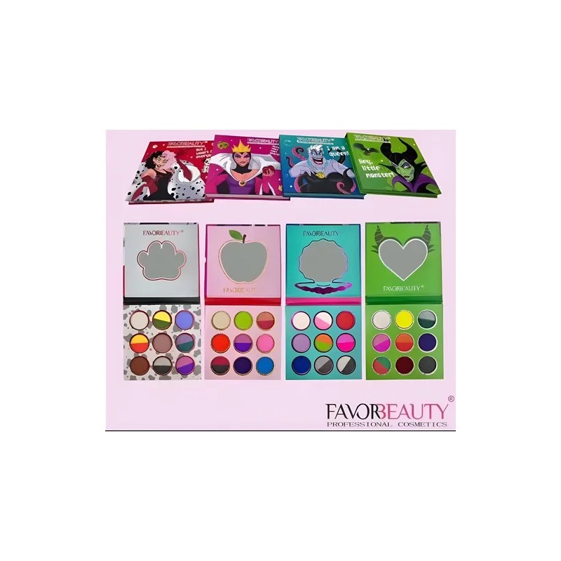 Paleta De Sombras Para Ojos Villanas Maquillaje 9 Tonos Favo