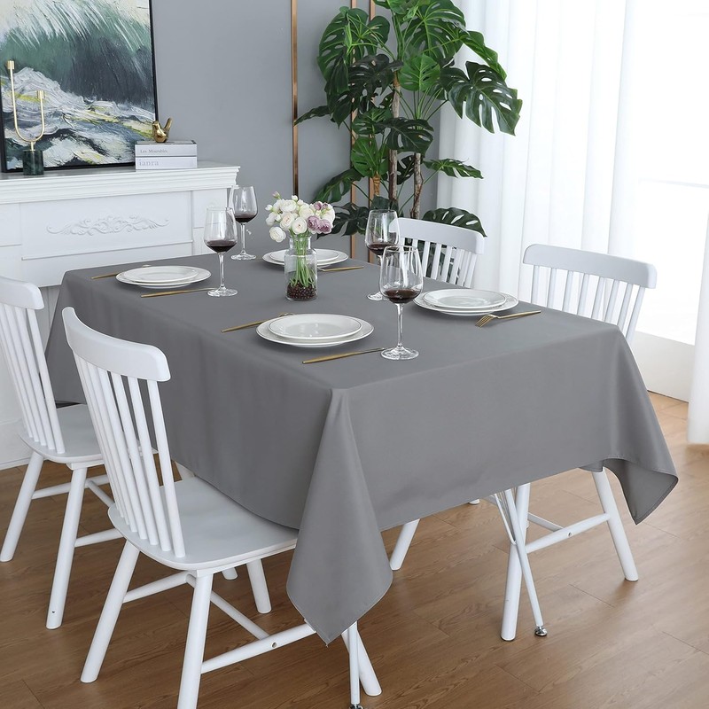LivinEase 100% cotton tablecloth (grey, tablecloth (142 x 230 cm))