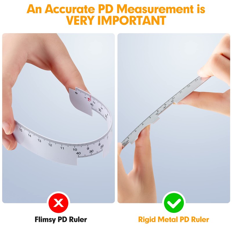 Ezyaid Metal PD Ruler - Pupillary Distance Ruler with Instructions