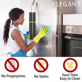 MRKG Refrigerator Door Handle Covers, Washable Without Fading or Cracking, Keep Your Kitchen Appliance Clean from Smudges, Drips, Food Stains, Oil, 2 Pieces (Black)