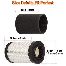 HIFROM Air Filter Pre Filter Fuel Filter kit Compatible with John Deere L105 L107 LA135 LA145 D160 D170 E100 E120 E130 Z335E Z335M Z345R Z355R MIU14395 GY21435 MIU13963 Lawn Mower