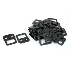 TA-VIGOR 25 Stück schwarze Metall-Bilderaufhänger mit Sägezahn, mit zwei Löchern für Bilderrahmen, Alben, Sammelalben, Leinwand, Wandkunst und Bilderaufhängung