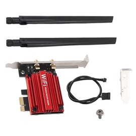 Denash Tarjeta WiFi 6, Tarjeta de Red WiFi Inalámbrica PCIE 5374Mbps Estabiliza el Cifrado 5.3 AX210 WPA3 para PC de Escritorio