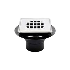 Oatey 42265 4.54 x 4.54 in. Square Low Profile Snap-in Strainer with Ring Drain Stainless Steel