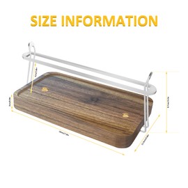 Napkin Holder for Table,Black Walnut Wood W Stainless Steel Napkin Dispenser,Auto Weight Push-Down for Kitchen,Bar Cocktail Flat Napkin Holder