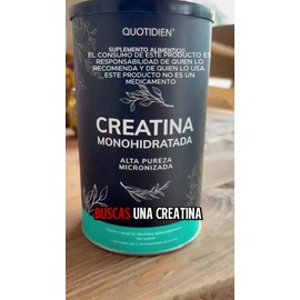 Creatina Monohidratada Micronizada en Polvo Quotidien Alta Pureza Certificada Con Scoop Dosificador - Creatine Monohydrate Pre Entreno - Platinum - Creatina Mujer / Hombre - Gym - 450g