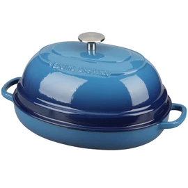 EDGING CASTING Enameled Oval Cast Iron Dutch Oven Pot with Lid, Bread Dutch Oven for Sourdough Bread Baking, 6QT, Lake Blue