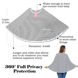 Baby Nursing Cover & Nursing Poncho - 360° Full Privacy Breastfeeding Protection, Shopping Cart Stroller Cover, Multi-Use Cover for Baby Car Seat Canopy, Baby Shower Gifts for Boy&Girl