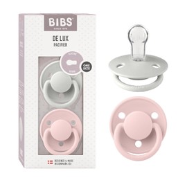 BIBS Chupones De Lux Pack de 2, Tetina de silicón, Talle único, Color Haze/Blossom, Hecho en Dinamarca