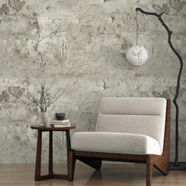 Wallderful Aged Beige Grey Concrete Wallpaper Peel and Stick Old Cracked Cement Wallpaper 3D Vintage Textured Contact Paper Industrial Wall Paper for Countertops Cabinets Bathroom Walls Waterproof