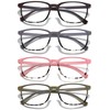 KLYNO-KLYNO Reading Glasses for Women 4 Pairs Stylish Blue Light