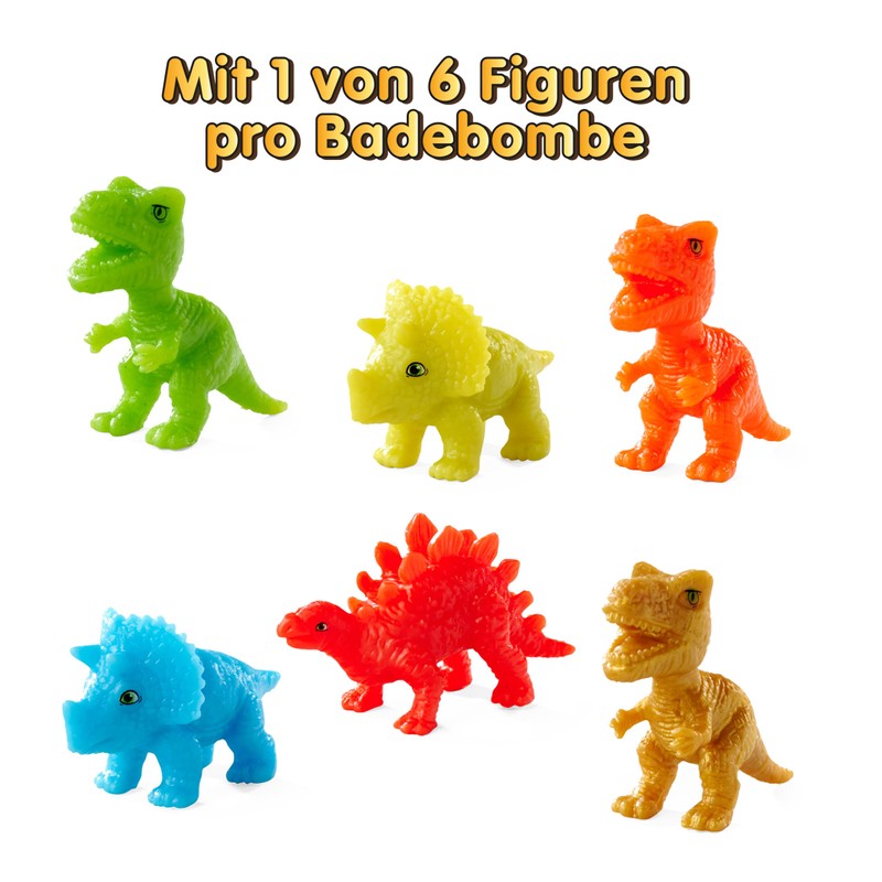 Glibbi Dino Surprise Bath Bombs Pack of 6 with Random