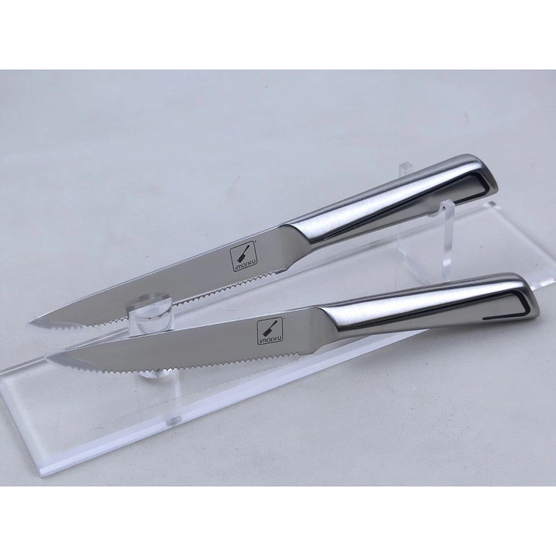 Imarku 2pc imarku 4.5" Serrated STEAK Knives, High-Carbon Stainless Blade,