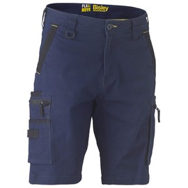 Bisley Workwear UKBSHC1330_BPCT Flex & Move Stretch Utility Zip Cargo Shorts - Navy, 34
