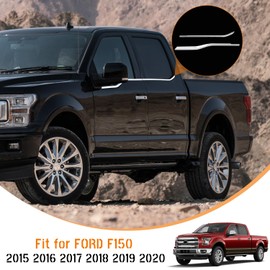 AMSPRAC Exterior Door Window Molding Trims fit for Ford F150 2015-2020,Door Window Bottom Sill Weatherstrip Covers,Seal Belt Weather Stripping Decor,3MM Adhesiver,4PCS Chrome