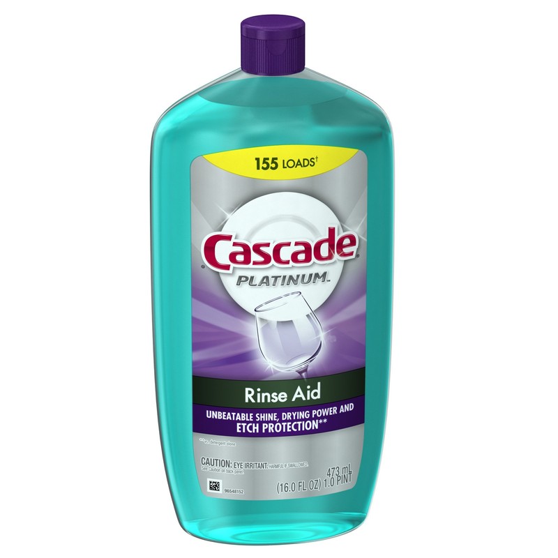 Cascade Rinse Aid Platinum Dishwasher Agent, Regular, 16 Fluid Ounce