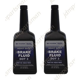 GENUINE Brake Fluid DOT 3 - 12 fl. oz. Bottle (Pack of 2) - 00232-19033 fits Kia
