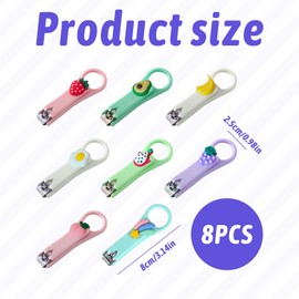 8 Pcs Kids Nail Clipper,Toddler Nail Clipper,Cartoon Stainless Steel Nail Clippers,Nail Clippers Kids,Sturdy Nail Trimmer Fingernail Clippers for Children