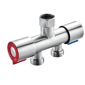 Faucet Bifurcation Faucet Connector Water Faucet Branch 2-Way Standard G1/2 Connection Hose Attachment Double Mouth SUS304 Stainless Steel Faucet Faucet Faucet for Washing Machine Double Mouth