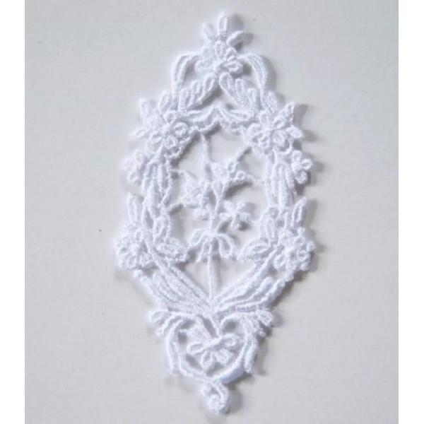 Imported 24 White Rayon 1 7/8" x 3 3/4" Sew/Glue