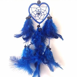 Navy Blue Colour Heart Dream Catcher Beautiful Home Decor & Kids Room Wall Hanging Party Bag Filler Item Catch All Those Bad Dreams No More Sleepless Nights